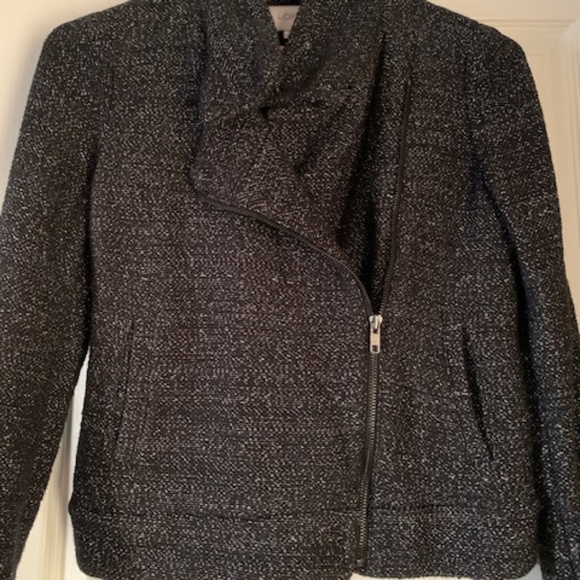 Black & white tweed MOTO jacket - XSmall Petite - Picture 1 of 6